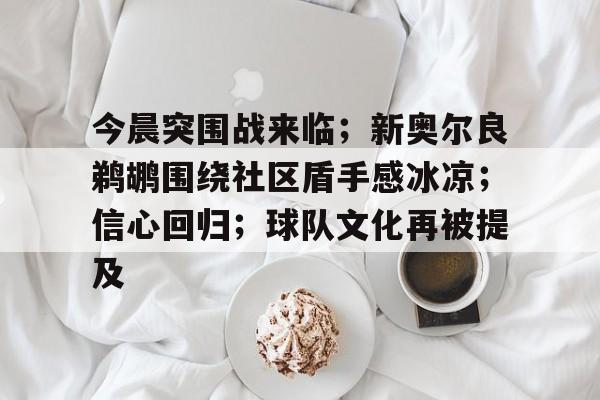 yy易游娱乐今晨突围战来临；新奥尔良鹈鹕围绕社区盾手感冰凉；信心回归；球队文化再被提及的简单介绍